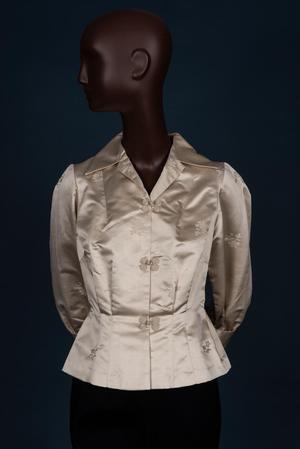 Ivory silk satin blouse