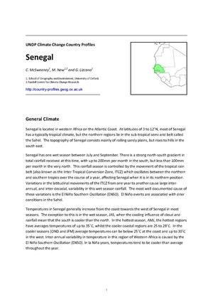 UNDP Climate Change Country Profiles: Senegal