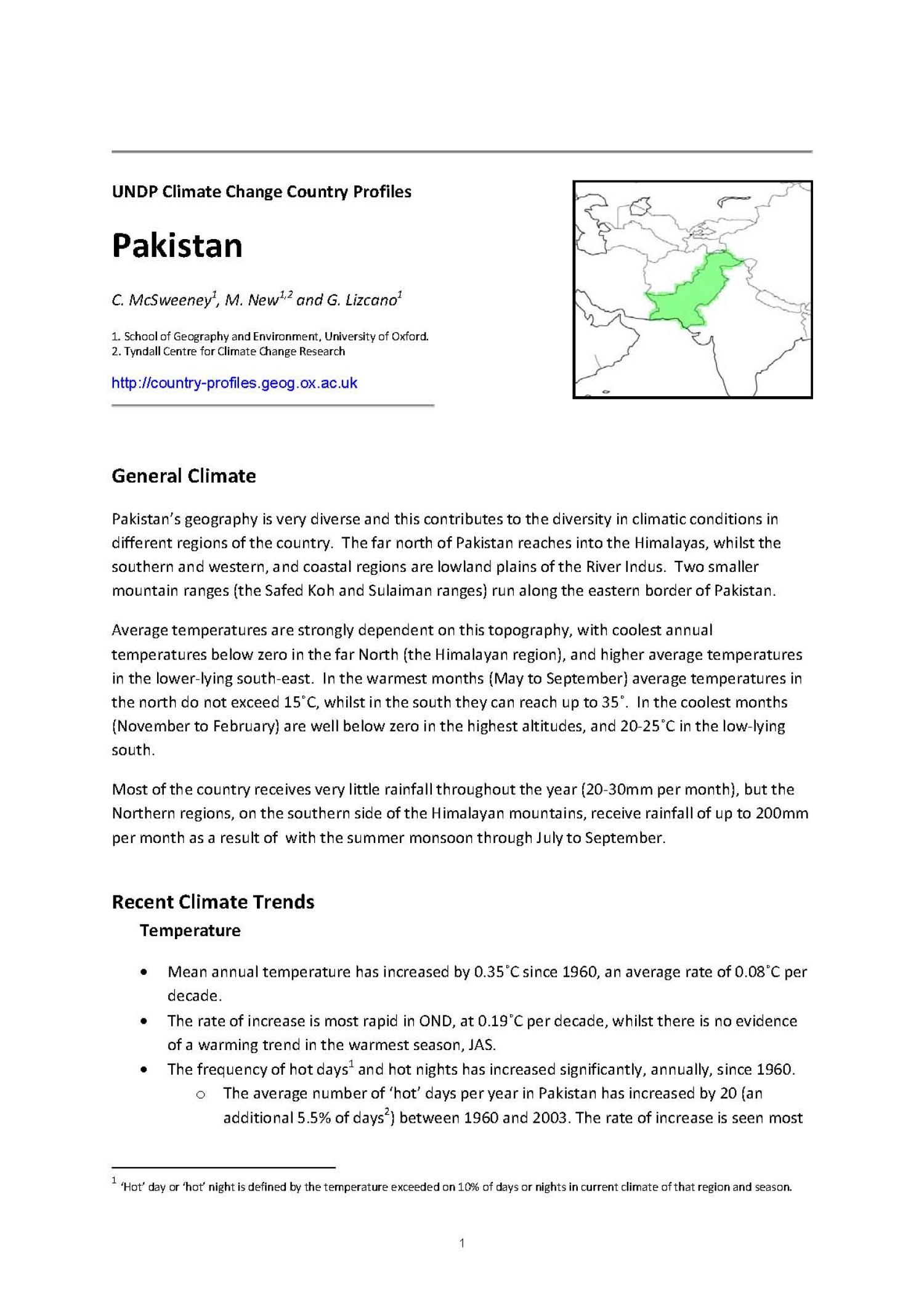 climate change in pakistan essay css