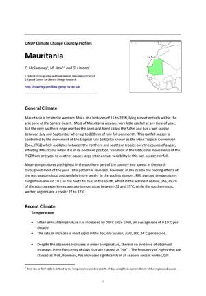 UNDP Climate Change Country Profiles: Mauritania