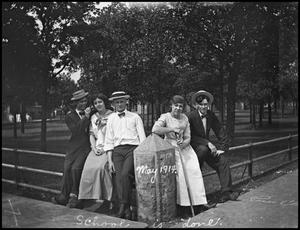 [Students on North Corner of Campus, 1914]
