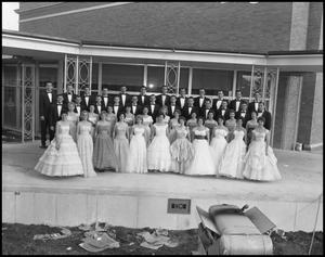 [A Capella Choir Posing for a Photograph on an Outside Stage, November 1960 #1]