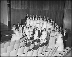 [A Capella Choir Posing for a Photograph in the Corner of the Auditorium, December 4, 1961 #1]
