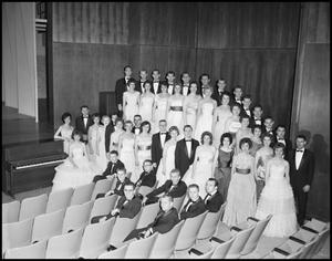 [A Capella Choir Posing for a Photograph in the Corner of the Auditorium, December 4, 1961 #2]