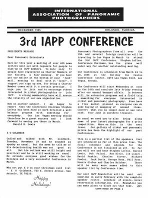 International Association of Panoramic Photographers [Newsletter], December 1985