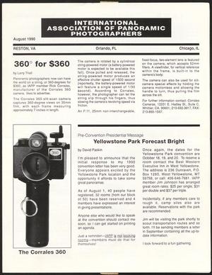 Primary view of object titled 'International Association of Panoramic Photographers [Newsletter], [Volume 8, Number 2], August 1990'.