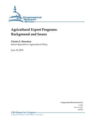 Agricultural Export Programs: Background and Issues