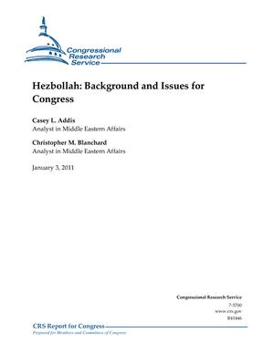 Primary view of object titled 'Hezbollah: Background and Issues for Congress'.