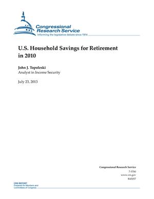 Primary view of object titled 'U.S. Household Savings for Retirement in 2010'.