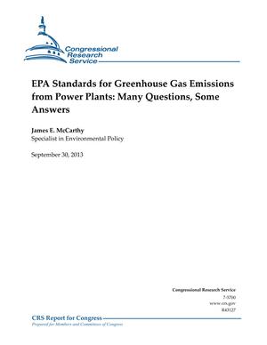EPA Standards for Greenhouse Gas Emissions from Power Plants: Many Questions, Some Answers