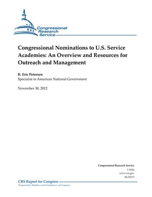 Primary view of object titled 'Congressional Nominations to U.S. Service Academies: An Overview and Resources for Outreach and Management'.
