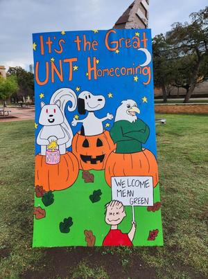 [Homecoming Spirit Display Near the UNT Student Union]