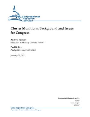 Cluster Munitions: Background and Issues for Congress