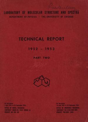 Primary view of object titled 'University of Chicago Laboratory of Molecular Structure and Spectra Technical Report: 1952-1953, Part 2'.