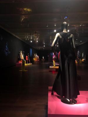 [A Carolina Herrera dress from the TFC's holdings on display]
