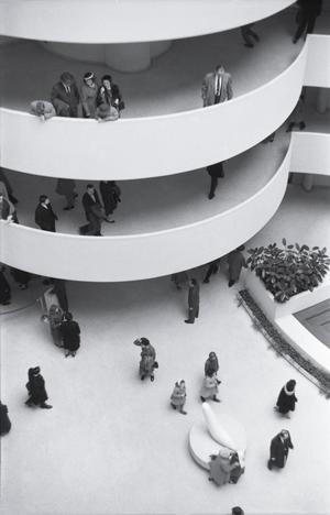 [A view above guests at the Guggenheim, 4]