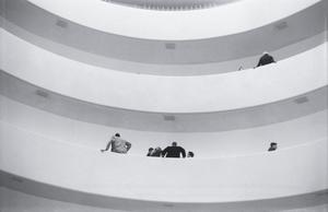 [A view below guests at the Guggenheim, 2]