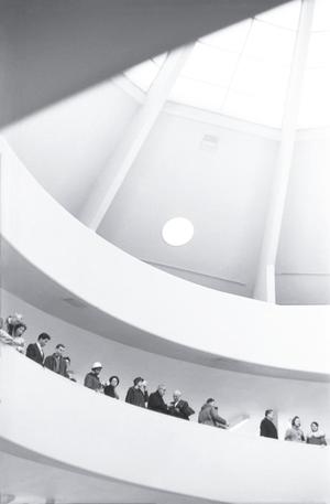[A view below guests at the Guggenheim, 5]