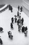 Photograph: [A crowd around a pedestal at the Guggenheim, 1]