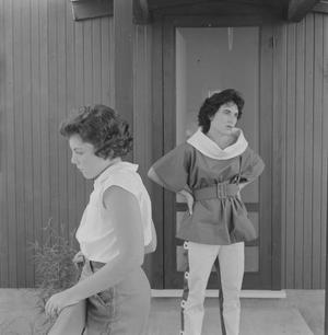 [Josephine and Shelly Citron outside a cabin door]