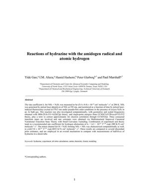 Reactions of hydrazine with the amidogen radical and atomic hydrogen
