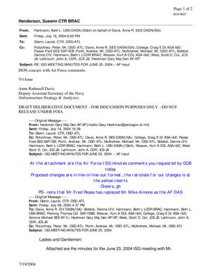 Email from Beth Hartmann Regarding ISG Meeting Minutes fro 25 June 2004 - AF Input