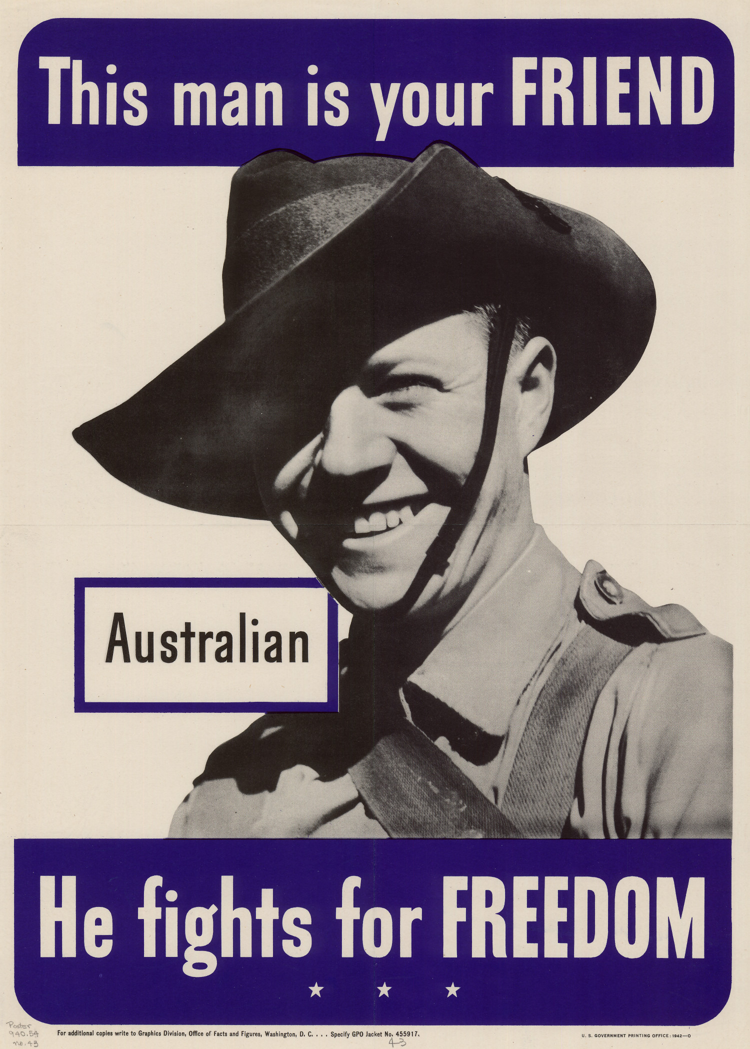 This man is your friend : Australian : he fights for freedom. - UNT