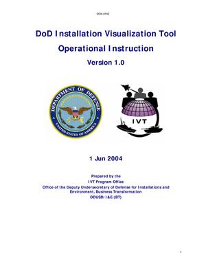 Dept of the Army Supporting Analysis - DoD Installation Visualization Tool (1 Jun 04)