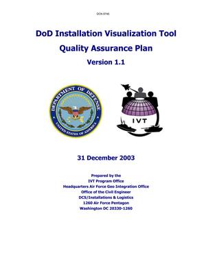 Dept of the Army Supporting Analysis, DoD Installation Visualization Tool (31 Dec 03)