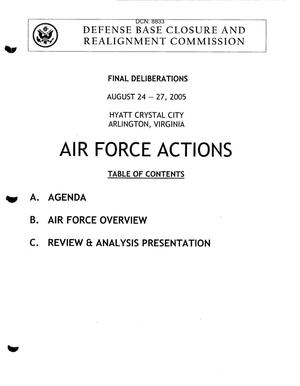 BRAC 2005 Final Deliberations - Air Force - Book 1 - Part 1