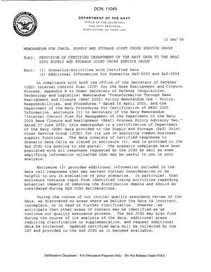 O-MM-0275-d Provision of Certified Data to SS JCSG