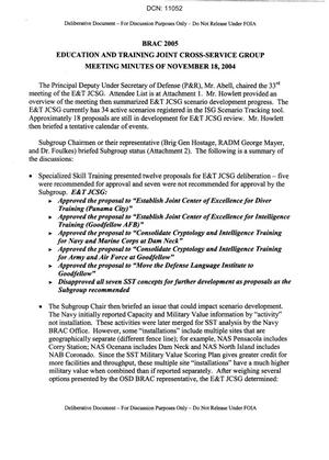E&T JCSG 33 Minutes 18 November 2004