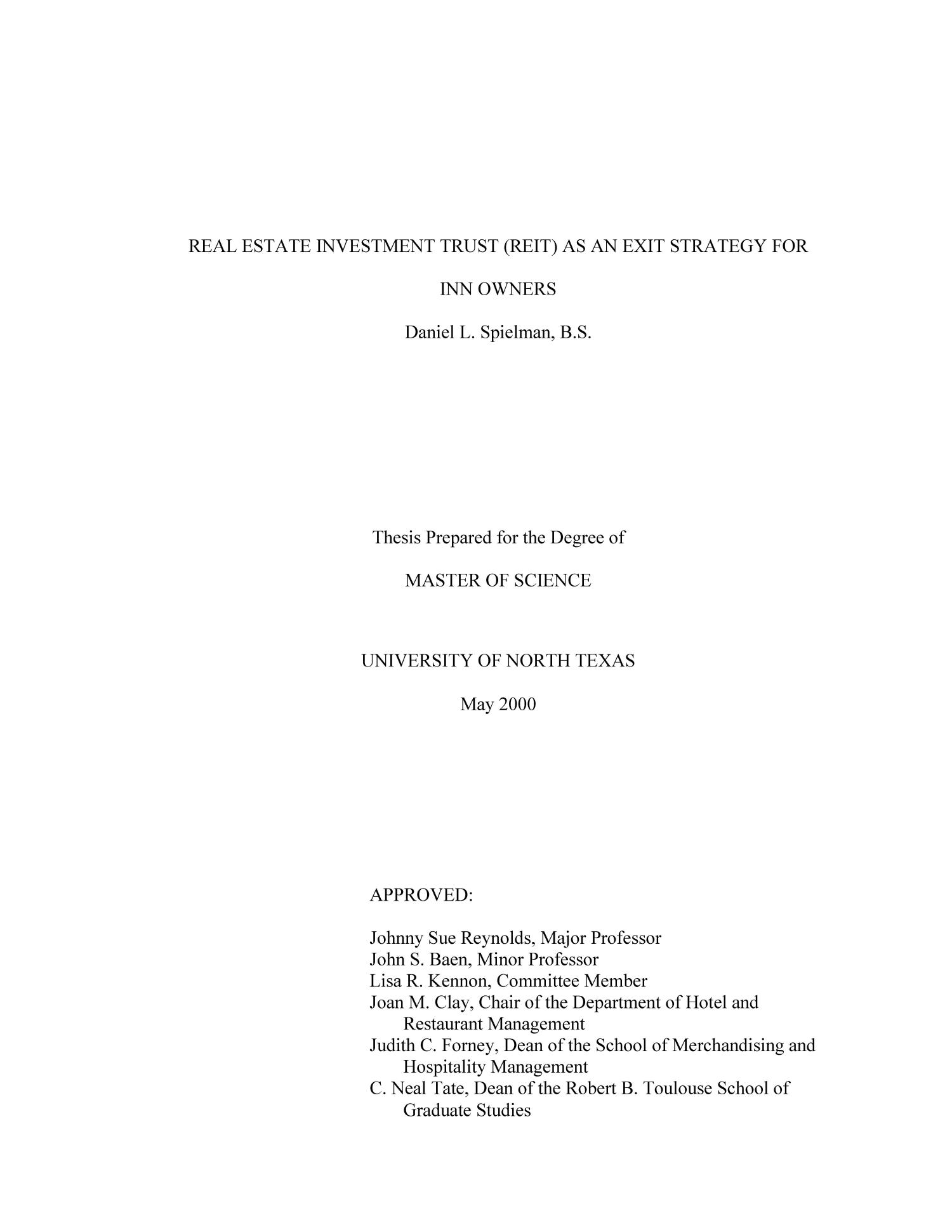 thesis on real estate management