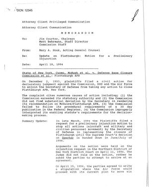 General Counsel - Litigation Update on Plattsburgh (1994)
