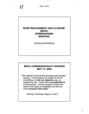 Hearing Input - (Navy) Hearing May 17, 2005, Washington DC