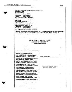 BRAC - Commission Material - GC Litigation Complaint - Corzine vs. Rumsfeld (NJ)