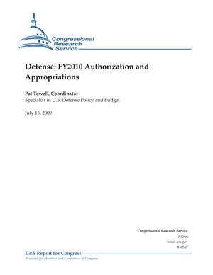Defense: FY2010 Authorization and Appropriations