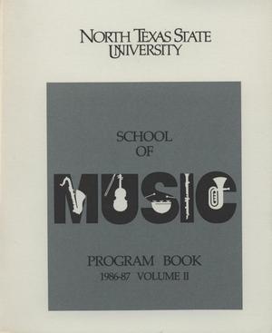 School of Music Program Book 1986-1987, Volume 2: Student Recital Series