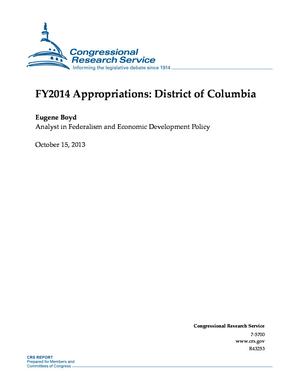 Primary view of object titled 'FY2014 Appropriations: District of Columbia'.