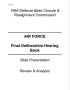 Text: 1995 BRAC Commission - Air Force Final Deliberation Hearing Book