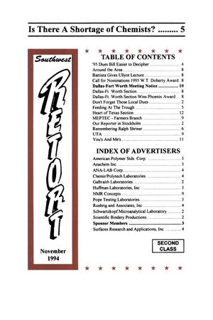 Southwest Retort, Volume 48, Number 3, November 1994
