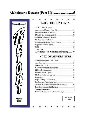 Primary view of Southwest Retort, Volume 47, Number 7, March 1994