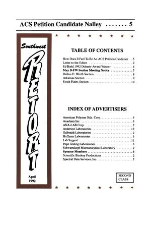 Southwest Retort, Volume 45, Number 8, April 1992