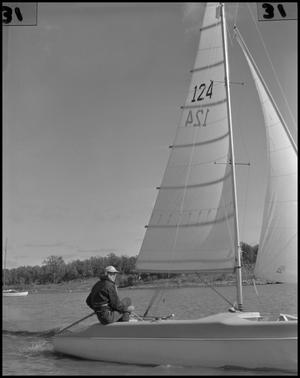[Photograph of Dr. Louise Self, Sailing]