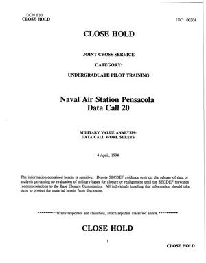 Naval Air Station, Pensacola, FL - 1995 Data Calls 3 of 3 and Correspondence