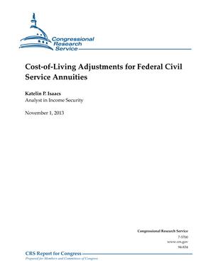Primary view of object titled 'Cost-of-Living Adjustments for Federal Civil Service Annuities'.