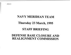 Navy - Meridian Team Staff Briefing, March 1995