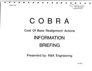 Air Force Team BRAC 1995 - COBRA Briefing; COBRA Realignment Summary; Data as of 06/14/1993 - FY 1996 Budget Briefing Charts