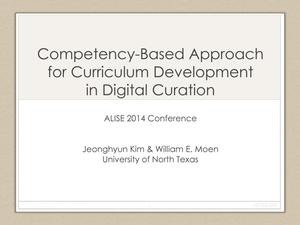 Competency-Based Approach for Curriculum Development in Digital Curation