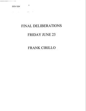 Final Deliberations, June 23, 1995